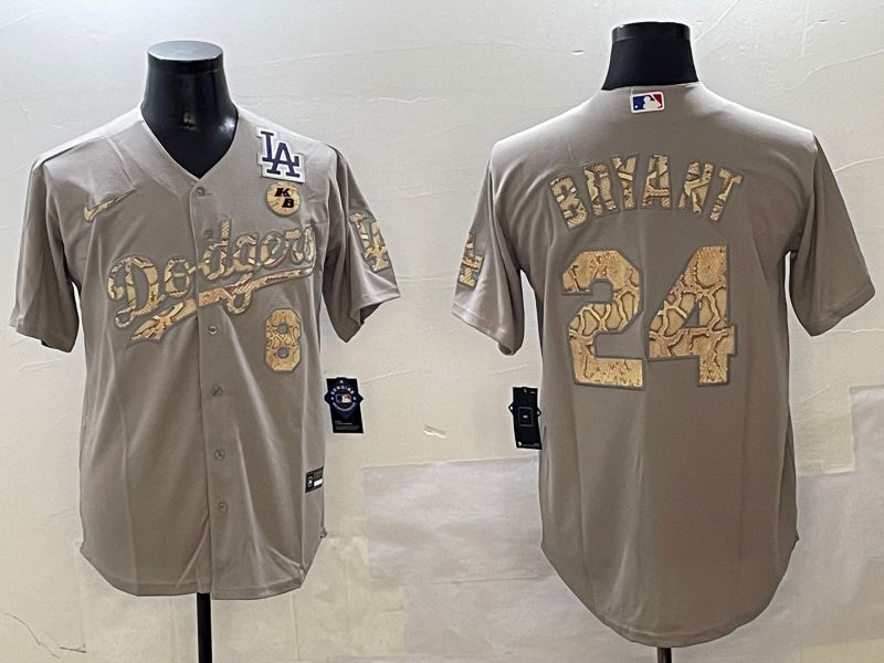 Men Los Angeles Dodgers #24 Bryant Grey Fashion Game 2025 Nike MLB Jersey style 3066->los angeles dodgers->MLB Jersey